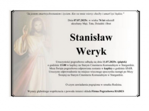 zmarł Stanisław Weryk